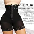 Europe and America increase high waisted and abdominal three row buckle tightening hip lifting pants
