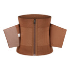 Women's Fitness Waist Trainer Belt Zipper Style Brown Double Layer Compression