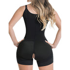 Four button plus size European and American style waist hip lifting jumpsuit