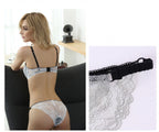 European and American Sexy Summer Ultra-Thin Transparent Lace Large Bust Minimizing Anti-Sagging Lift Set