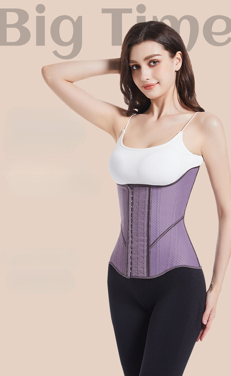 European and American latex purple [double-layer] waist belt tightens abdominal belt shaping