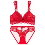 French Style Sexy Lace Women's Wireless Push-Up Bra Set for Small Busts and Side Breast Collection