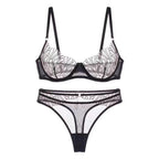 Sexy Lingerie French Style Ultra-Thin Embroidered Lace Lingerie for Large Busts, Minimizing and Anti-Sagging