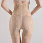 Summer high waisted shaping waistband anti exposure underwear seamless thin lifting hip pants