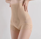 Summer high waisted shaping waistband anti exposure underwear seamless thin lifting hip pants