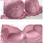Sexy Small Chest Enhancing Push-Up Bra with Side Support Anti-Sagging Lace Lingerie Set