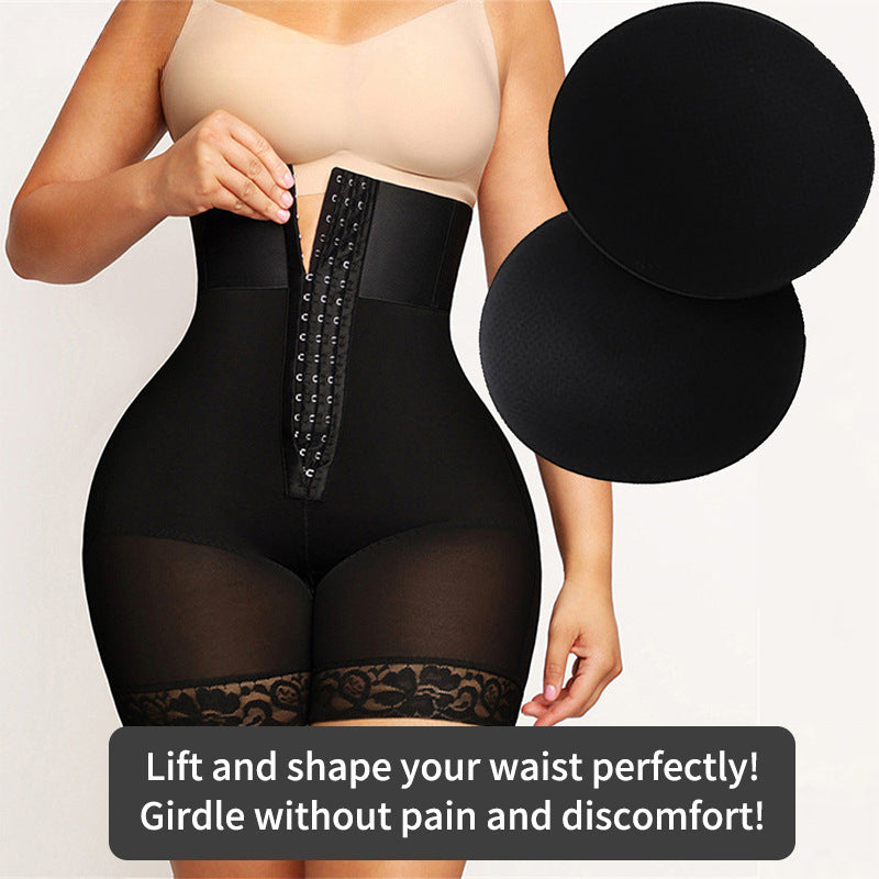 Enlarged women's high waisted buttock cushion lifting seamless non roll shaping pants