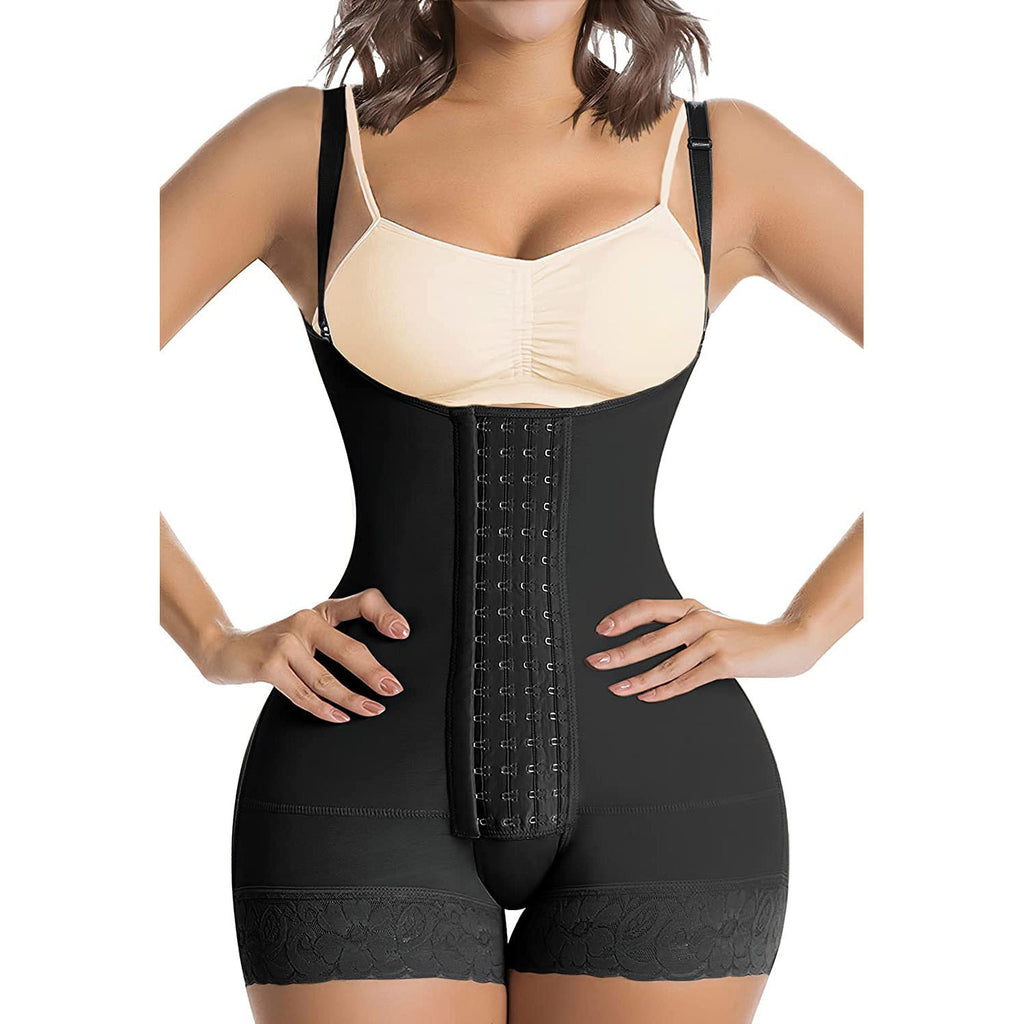 Four button plus size European and American style waist hip lifting jumpsuit