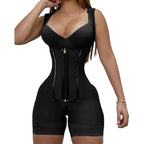 13 straps, hardened fabric, mesh one-piece corset, tight fitting