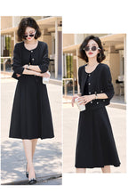 2025Autumn New Fashionable Elegant Slim Fit Round Neck Two-Piece Dress Set