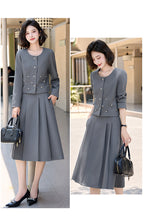 2025Autumn New Fashionable Elegant Slim Fit Round Neck Two-Piece Dress Set