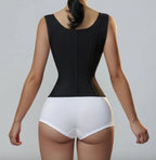 Latex Waist Cincher Outerwear Zipper Retro Top 15 Bone Tummy Control Vest