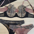 Sexy Lingerie French Style Ultra-Thin Embroidered Lace Lingerie for Large Busts, Minimizing and Anti-Sagging
