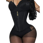 Latex Waist Cincher with Zipper and Button, Waist Binder for Sports Shaping and Tightening
