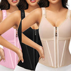 Women's outdoor fitness waist anti roll vest with bra, zipper shaping top
